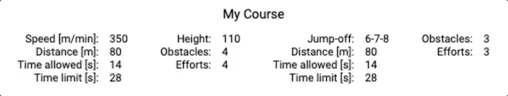 Course parameters update in real-time