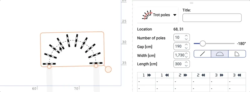 Pole spacing and overall spread settings