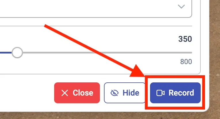 Video recording controls and export progress