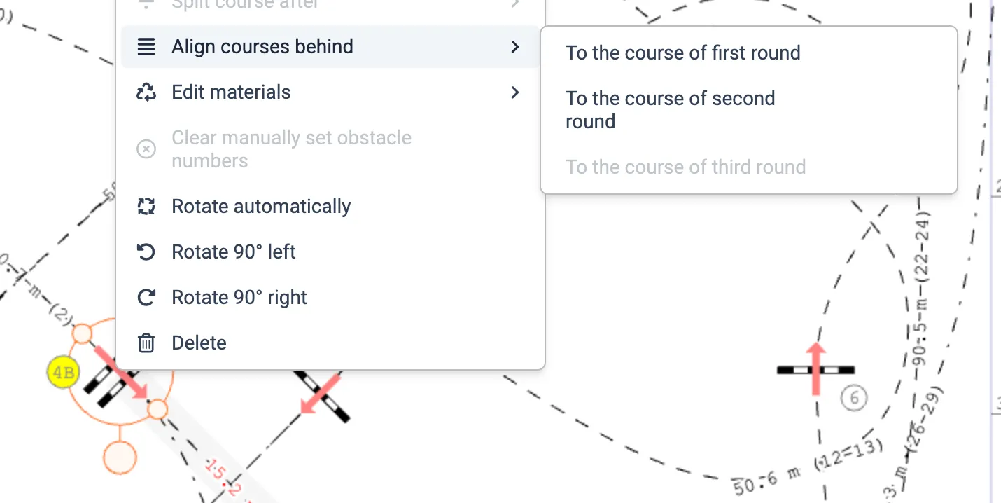 Menu for aligning paths