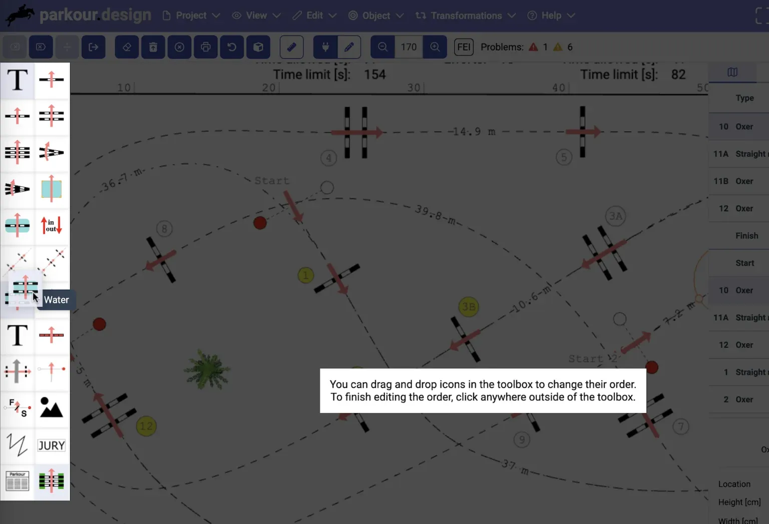 Reihenfolge der Objekte in der Werkzeugleiste ändern