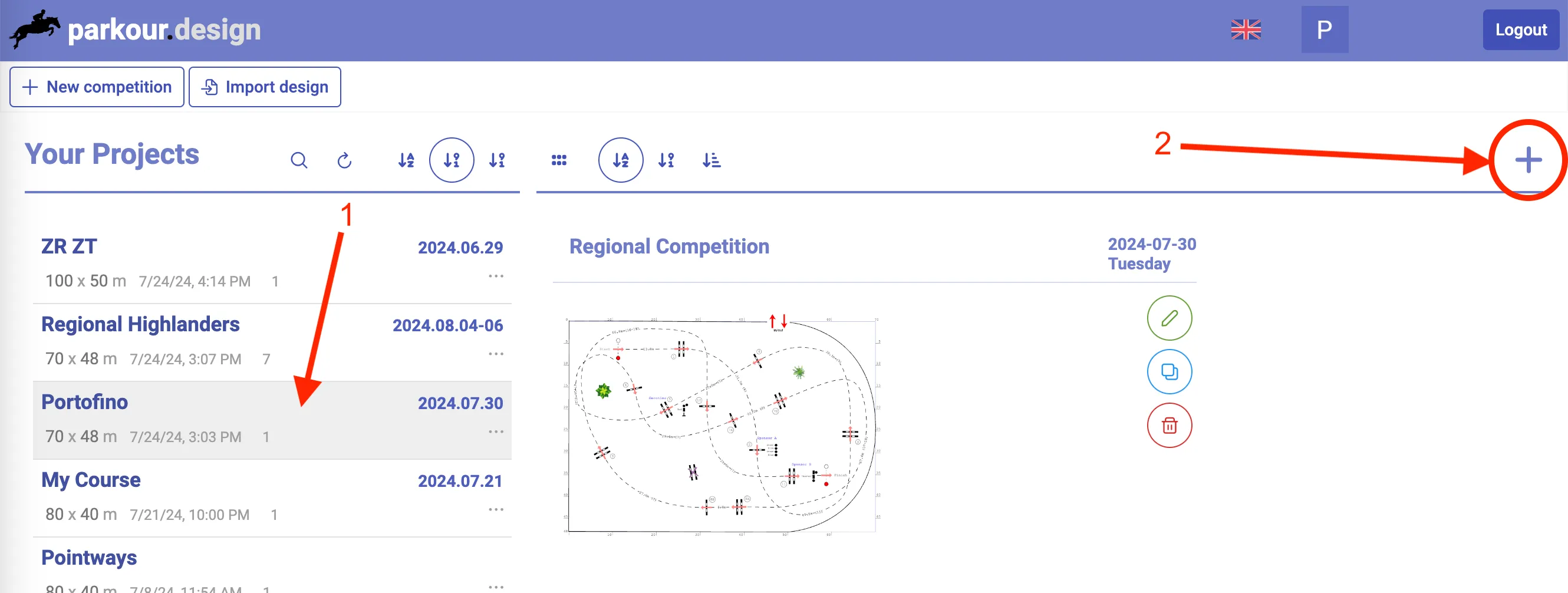 Creating a design inside an existing event.