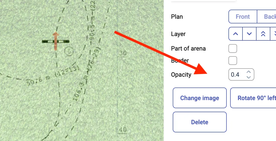 Image opacity in a design