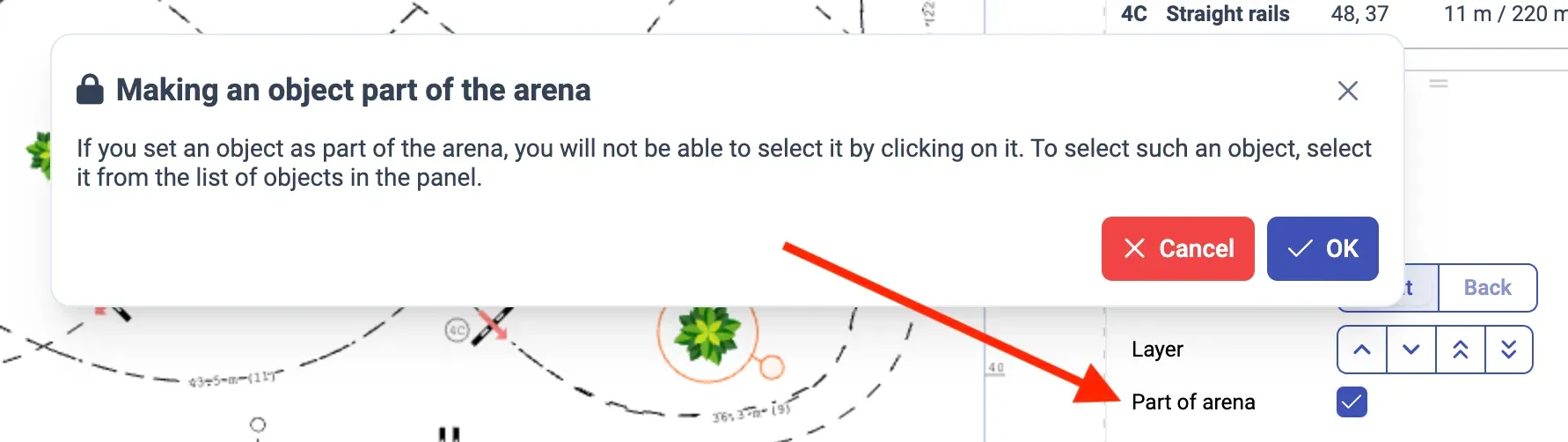 Ein Objekt zum Teil der Arena machen